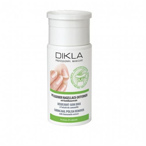 DIKLA Quitaesmalte de uñas, 100 ml, sin acetona, no se seca, calidad suiza, con extracto de manzanilla