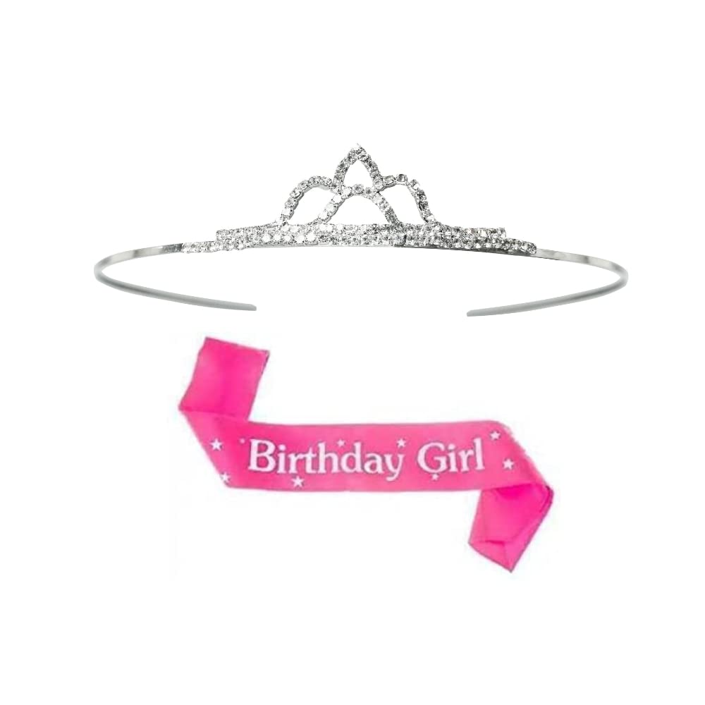 Decofy Birthday Girl Sash And Crown For Girls & Women - Set of 3 (With Pin) Sash And Tiara | Crown For Birthday Girl | Pink Birthday Sash For Girls | Birthday Crown For Girls (B0CFYGRP76) Amazon Price History, Amazon Price Tracker