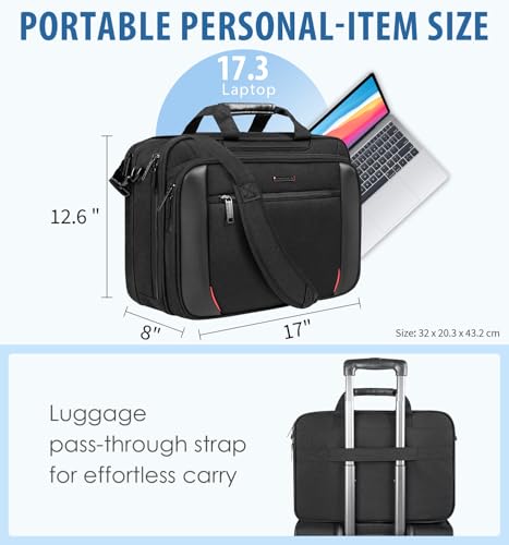 EMPSIGN Expandable 17.3 Inch Canvas Briefcase
