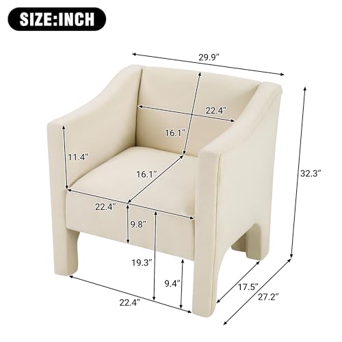 Sillón Plegable Chenille Beige miniatura 2