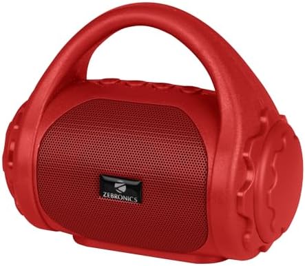 Zebronics ZEB-COUNTY 3W Wireless Bluetooth Portable Speaker With Supporting Carry Handle, USB, SD Card, AUX, FM & Call Function (Red)