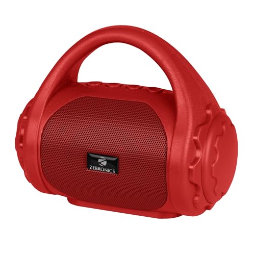 Zebronics Zeb-County 3 W Wireless Bluetooth Portable Speaker With Supporting Carry Handle, Usb, Sd Card, Aux, Fm & Call Function (Red)