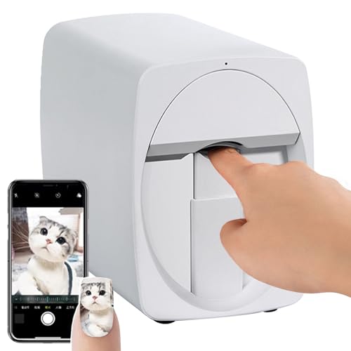 Imprimante 3D pour Ongles Compatible avec Application/DIY, imprimante numérique Mobile pour Nail Art, Machine à Peindre Les Ongles Portable, Impression et séchage (White)