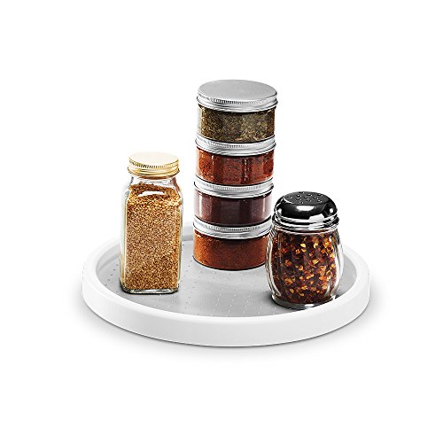 Madesmart 10" Plastic Basic Turntable For Kitchen Organization, Nonslip Lazy Susan Cabinet Organizer, White #TOP1