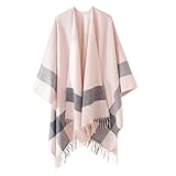 ACCESSOIRE ÉLÉGANT DE HAUTE QUALITÉ: Le tissu doux de haute qualité et la finition soignée rendent le poncho plus confortable et idéal comme cadeau.