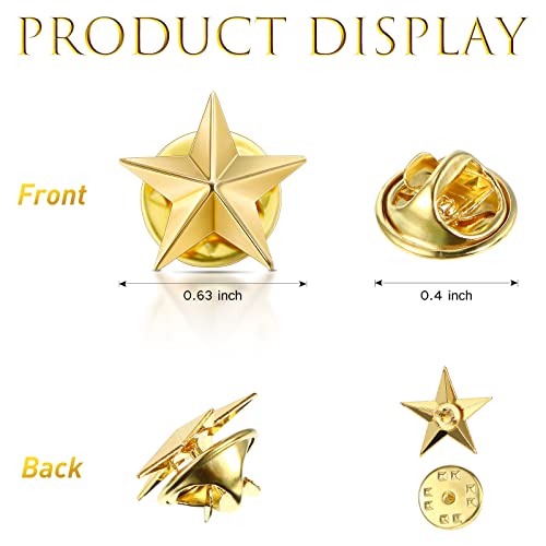 Kenning 60 Pieces Star Badge Lapel Pins Veterans Day Star Pins for Backpacks Badge Military Award Labor Day Brooches3
