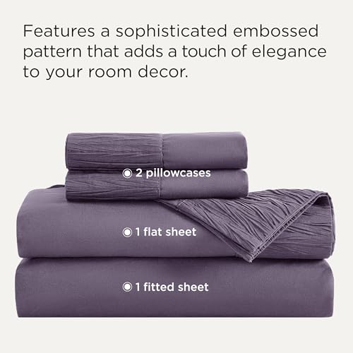 Image of Bedsure Full Size Bed Sheets - 4 Pieces Soft Full Sheet Set - Breathable & Cooling - Hotel Luxury - Easy Care Polyester Microfiber Bedding for Women, Men, Dusty Purple