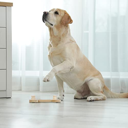 Relaxdays interaktives Intelligenzspielzeug für Hunde, Knochen-Design, Futterspielzeug, Leckerli, Schnüffelspiel, natur