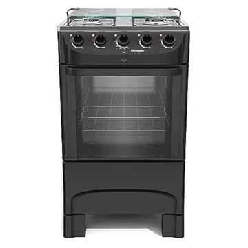 Fogão 4 Bocas Mueller Bivolt com Acendimento Automático Preto Fosco Mfi4bb