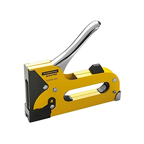 Tramontina 43500501, Grampeador Manual Corpo em Aço, para Uso com Grampos T50 Alturas Entre 4 e 14 Mm, Amarelo