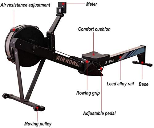 Image of Fitness Rower Machine Home Gym Foldable Magnetic Resistance Rower Exercise Fat Reduction