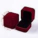 2 Pack Velvet Ring Boxes, Earring Pendant Jewelry Case, Ring Earrings Gift Boxes, Jewellry Display (Wine, Ring Box)