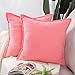 MADIZZ 2pcs Housses de Coussin Courtes en Chenille Douce décorative pour canapé Chambre Rose 50 x 50 cm