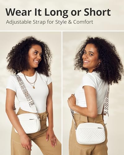 Image of Vantamo Premium Quilted Crossbody Bags for Women with Anti-Pickpocket Clip, Vegan Leather Handbags, Travel Purses for Women