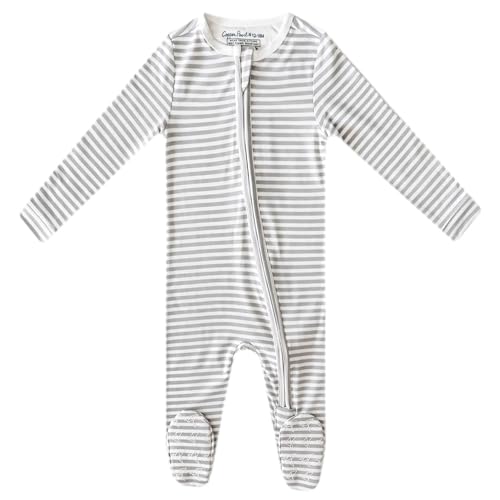 Image of Copper Pearl Baby Zip-Up Footie Pajamas - Soft Stretchy Sleep and Play Footies for Boys and Girls