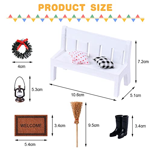 Aolso Dollhouse Furniture, 7pcs Children Wooden Doll House Furniture, Miniature Dollhouse Accessories Kids' Toys for Ages 3 and Above - Image 2