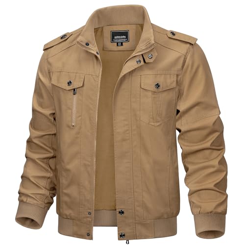 Image of TACVASEN Men's Lightweight Military Cotton Jacket Casual Windbreaker Coat