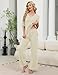 LOMON Womens 2 Piece Sets Fall Lounge Set 3/4 Sleeve Tops and Long Pants Soft Vacation Travel Matching Clothes (Beige S)