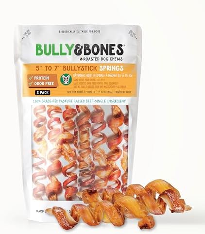 Bully & Bones 5 to 7 Inch Odor Free Bully Stick Springs (8 Pack) ...