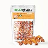 Bully & Bones 5 to 7 Inch Odor Free Bully Stick Springs (8 Pack) for Dogs. Healthy Single-Ingredient Beef chew Treats Crafted to Stimulate Your Dog’s Taste Buds. 5” to 7” Bully Stick Springs.