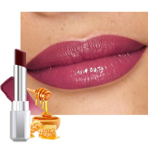 Image of evpct Plum Cherry Honey Lipstick Tinted Lip Balm, Wine Burgundy Moisturizing Tinted Lip Oil Stick Lipstick for Older Women, Sheer Lightweight Hydrating Shine Tinted Lip Color Gloss Tint Stain