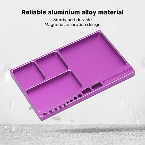 Magnetic Screw Tray and Magnetic Parts Tray for RC Repair Tools with Strong Magnetic Adsorption Durable High Hardness Long Lasting Service Life Purple Tool Organizer - Image 2