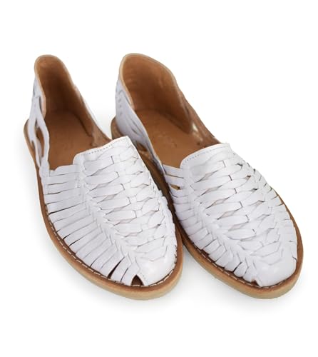 Image of Macarena Collection Womens Shoes Leather Sandal Flat for Women | Huarache Handmade Mexican Sandals | Comfortable & Stylish Womens Sandals 3050