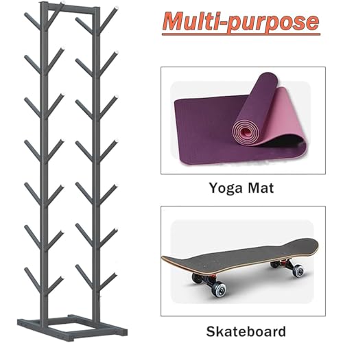 Support de tapis de yoga double face et étagère de rangement - 8