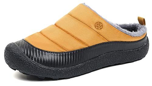 Gaatpot Zapatillas de Casa Mujer Hombre Invierno Pantuflas Fluff Zuecos Cálido Interior Al Aire Libre,Amarillo,EU 39