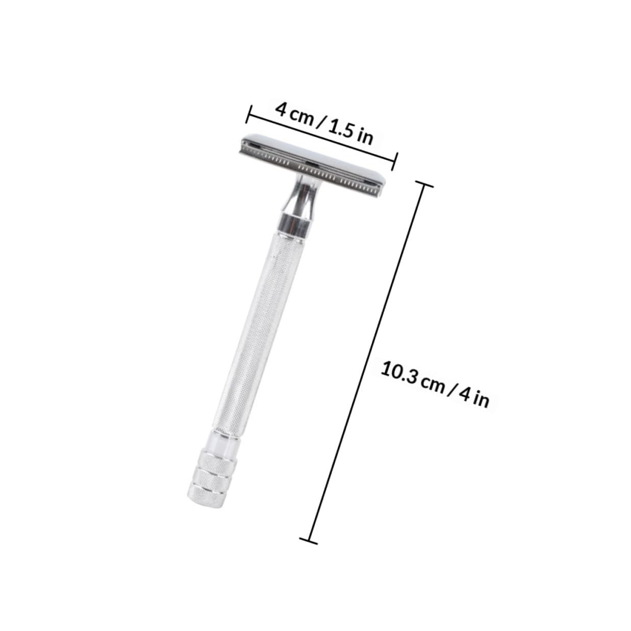 Manual Safety Razor Shaving Kit for Men with Double-edged Metal Razor, Silver Handle, Shaving Brush, and Replacement Blades – Traditional Beard Grooming Set for Face and Body Hair