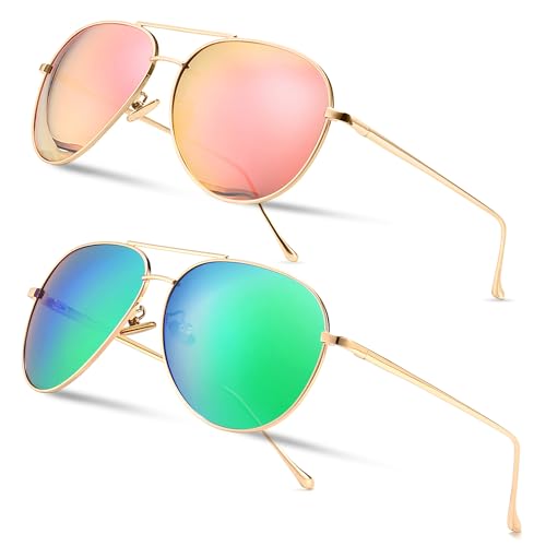 Image of SUNGAIT Women's Lightweight Oversized Aviator Sunglasses