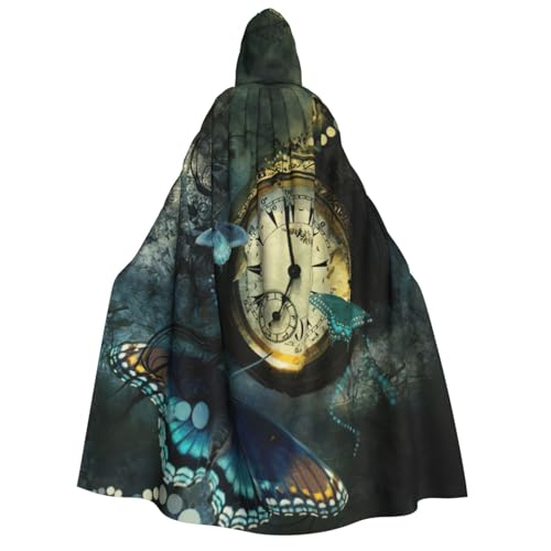 Cape à capuche imprimé papillon déguisement cosplay sorcière fête Halloween