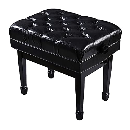 Tabouret de piano, tabouret de coiffeuse, banc de piano solo en bois noir, tabouret de clavier réglable en hauteur de 10 cm avec siège rembourré en cuir souple, pour la pratique et l’enseignement - Les Beatles, Paul McCartney, John Lennon, RIngo Starr, George Harrison Tabouret de piano, tabouret de coiffeuse, banc de piano solo en bois noir, tabouret de clavier réglable en hauteur de 10 cm avec siège rembourré en cuir souple, pour la pratique et l'enseignement