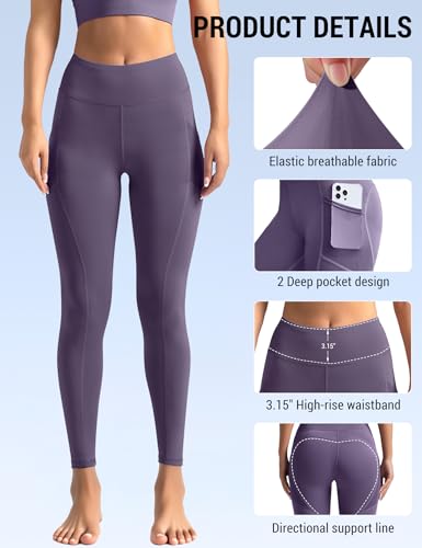 Image of Venzina High Waist Tummy Control Yoga Pants for Women - Super Soft Squat Proof Leggings with 4- Way Stretch for Gym, Running, Yoga & Daily Casual Wear