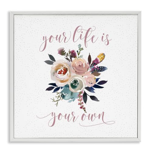 'Life Is Your Own Motivational Floral Bouquet'| Framed Giclee Art