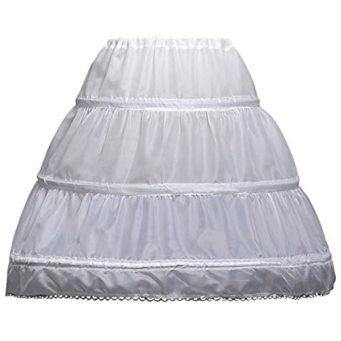 NNJXD Girls Fluffy Petticoat Wedding Birthdays Dresses Crinoline Prom Underskirt Bustle White Cover