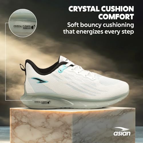 Image of ASIAN Men POWERPLAY-06 Running and Casual wear Running Shoes with Laces, Lightweight and Comfortable Shoes with Upper mesh Fabric and Crystal Cushion Technology for Men & Boys