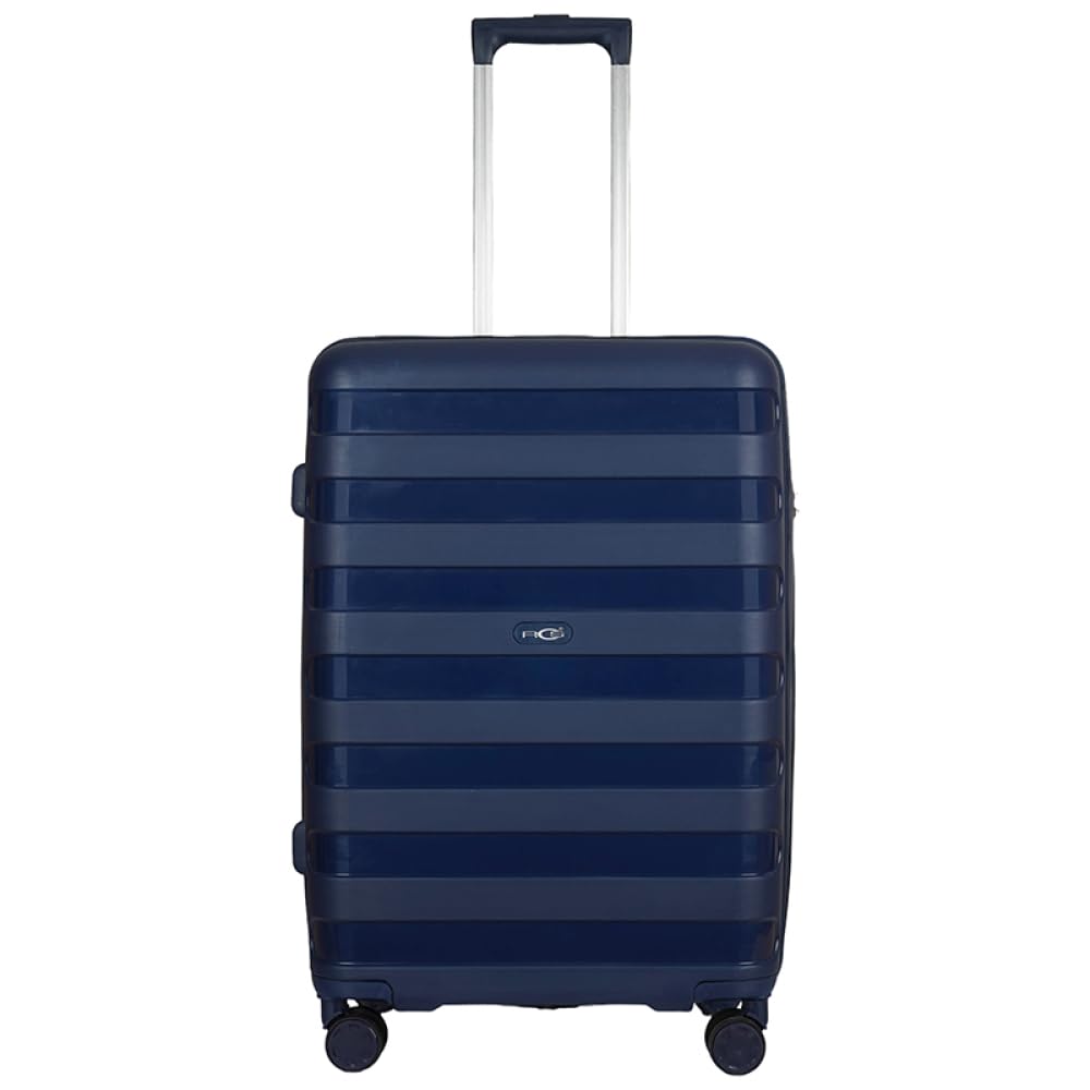 RCS Luggage Swift Pro Max (Stylish Luggage Bags Set Polypropylene Hard 8 Wheeler 360 Degree Wheeling System with Secured Single Zipper and Regular Lock (Navy Blue, 24-inch)