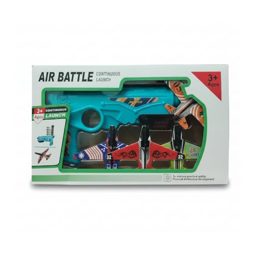 Image of Airplane Launcher Gun - Foam Airplane Launcher Toy (Multicolor) | Fun Outdoor Flying Glider & Disc Launcher for Kids | Ideal Gift for Boys & Girls Ages 5-12, Birthday & Party Toys