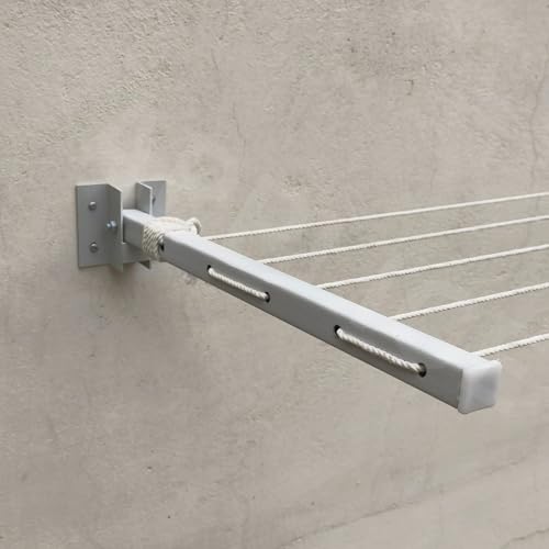 Image of APPLICE Metal Wall Mounted Foldable Cloth Drying Stand for Balcony - Heavy Duty 5 Layer (40 Feet Rope) | Wall Mount Cloth Drying Stand | Clothes Drying Hanger Stand