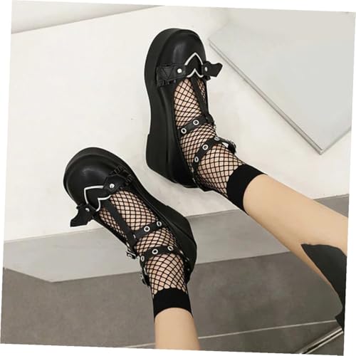 Chaussures à la Mode en Gros Talons Compensés PU Black COLLBATH - 7