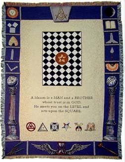 Millstreet Masonic Symbols Cotton Throw Blanket