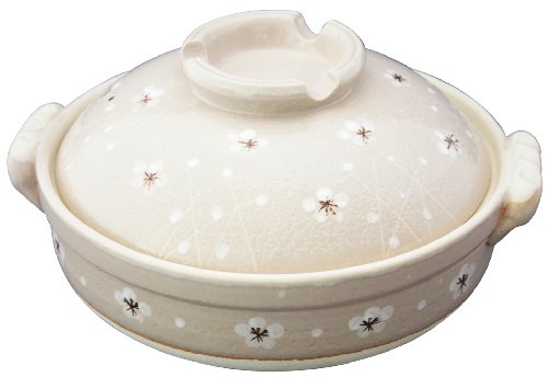 Sanpottery 10487 Banko Ware Earthenware Pot (Deep Pot), Pink, No. 8, for 3 to 4 People, Komae Shino