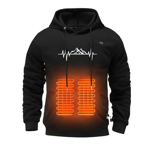 Sweatshirt marron à capuche pour homme avec col en v et fermeture éclair graphique