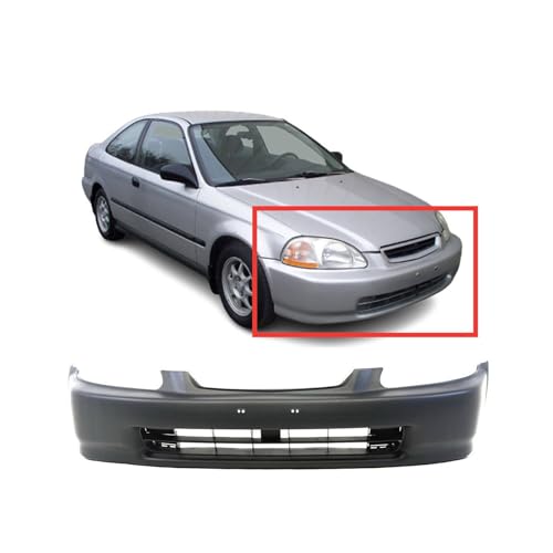 Image of FitParts Compatible with Honda Civic 1996-1998 Front Bumper Cover | Primed, Without Parking Sensor Holes, Sedan /Coupe, Ready to Paint, OEM 04711S01A00ZZ, HO1000172