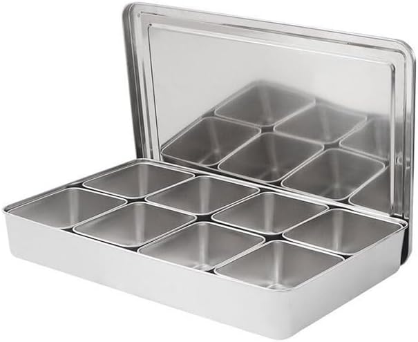 Stainless Steel Seasoning Box Set for Kitchen with Lid Suitable for Restaurant Use