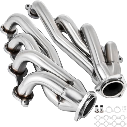 For Chevy LS1 LS2 LS3 LS6 LS10 SUV/Truck Exhaust Header Set 1 3/4" Turbo Headers Stainless Steel Exhaust Headers XUEFGHIJL