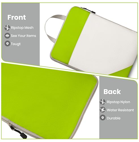 Sonnetto Compression Travel Packing Cubes with White Mesh, Green, 6Pcs — view 4