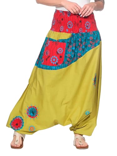 Kunst und Magie Bunte Haremshose aus Baumwolle - Ibiza Strandhose,...