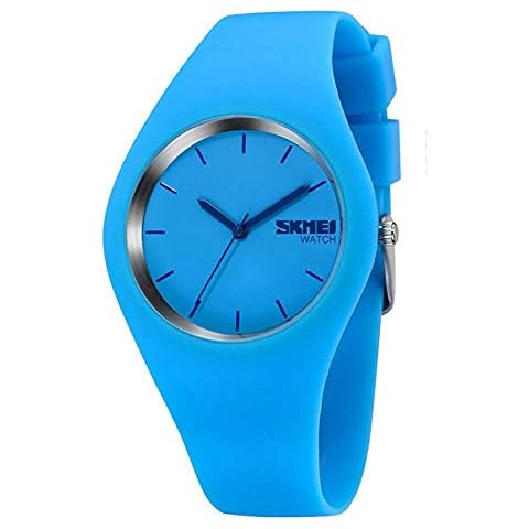 Gosasa Casual Simple Style Silicone Strap Women Sports Watches 30M Waterproof (Light Blue) Cover